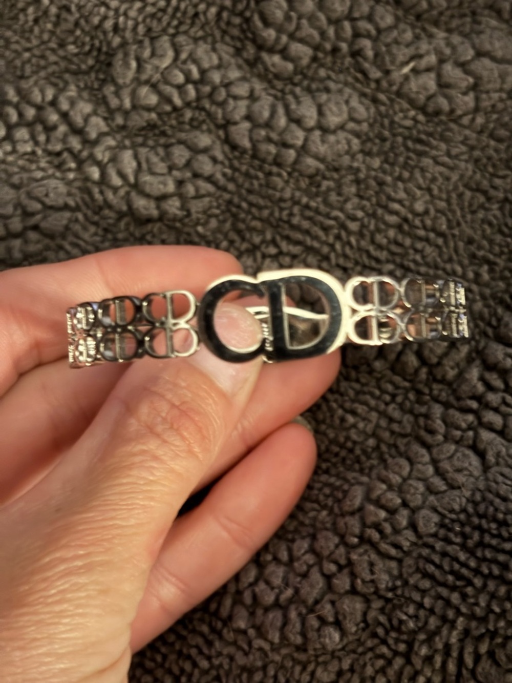 CD Silver Logo Link Bracelet - Silver